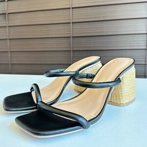 NWOT. A New Day "Miley" Two Strap Braided Square Heel Sandal Pumps size 11
